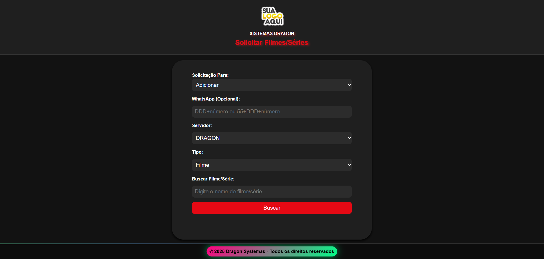 SCRIPT GESTOR DE PEDIDOS DE FILMES E SÉRIES